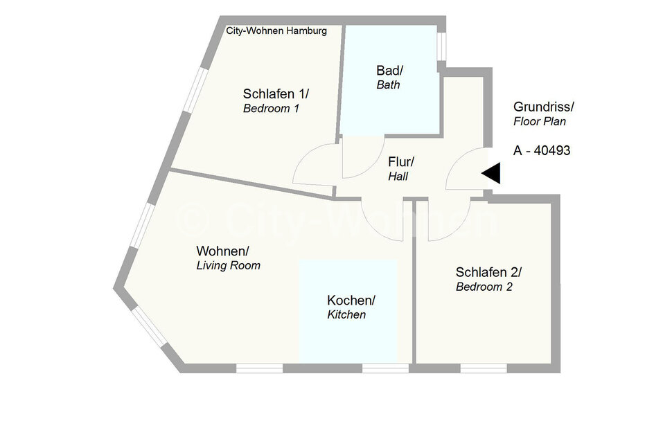 moeblierte Wohnung mieten in Hamburg Ottensen/Am Felde.  Grundriss