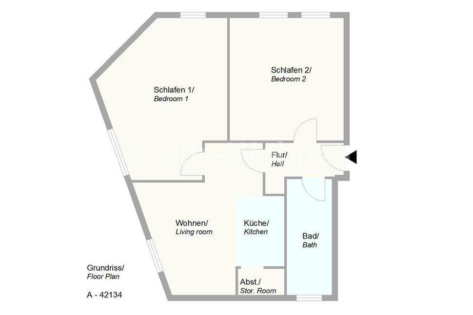 moeblierte Wohnung mieten in Hamburg Eimsbüttel/Langenfelder Damm.  Grundriss