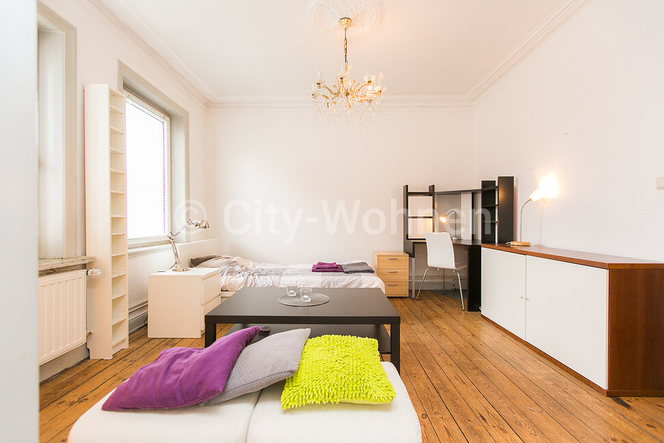 furnished apartement for rent in Hamburg Eimsbüttel/Langenfelder Damm.  living & sleeping
