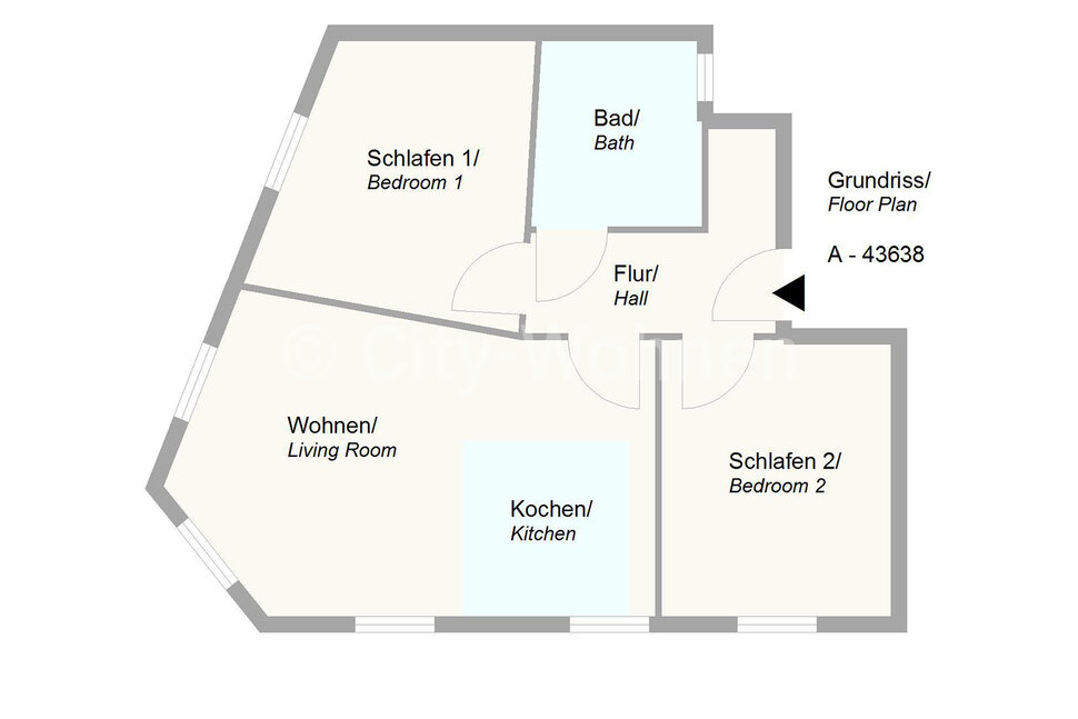 moeblierte Wohnung mieten in Hamburg Ottensen/Am Felde. Grundriss