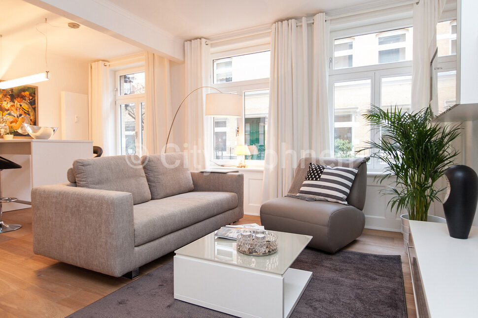 furnished apartement for rent in Hamburg Rotherbaum/Rothenbaumchaussee. living room