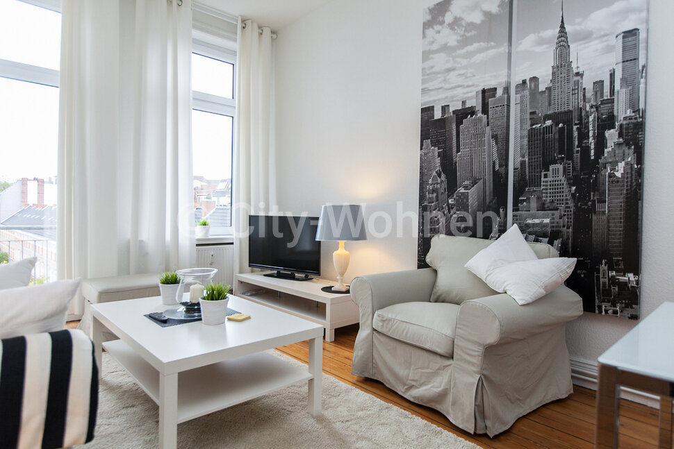 furnished apartement for rent in Hamburg Rotherbaum/Rothenbaumchaussee.  living room