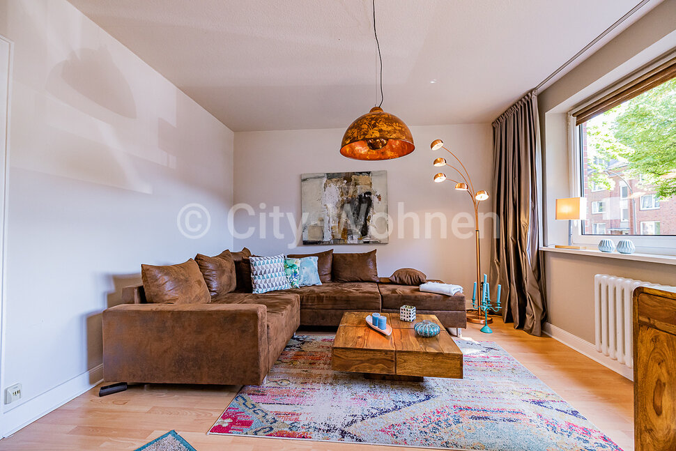 furnished apartement for rent in Hamburg Barmbek/Langenrehm.  living room