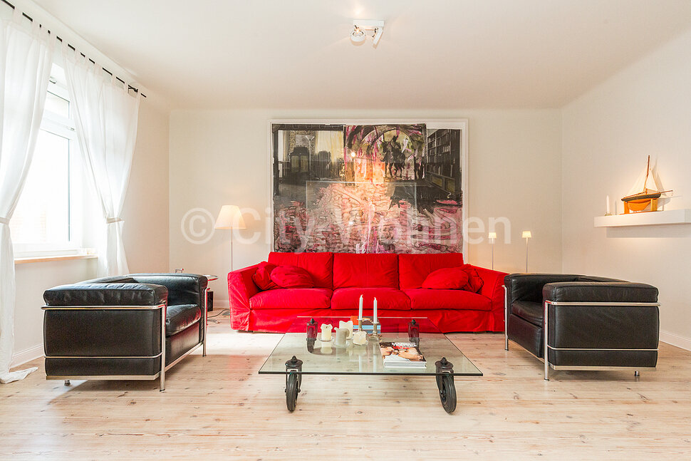moeblierte Wohnung mieten in Hamburg Eppendorf/Kegelhofstraße. Wohnzimmer