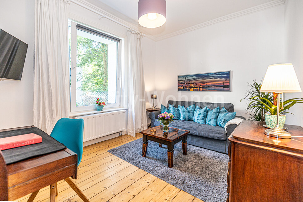 moeblierte Wohnung mieten in Hamburg Eimsbüttel/Lutterothstraße. Wohnzimmer