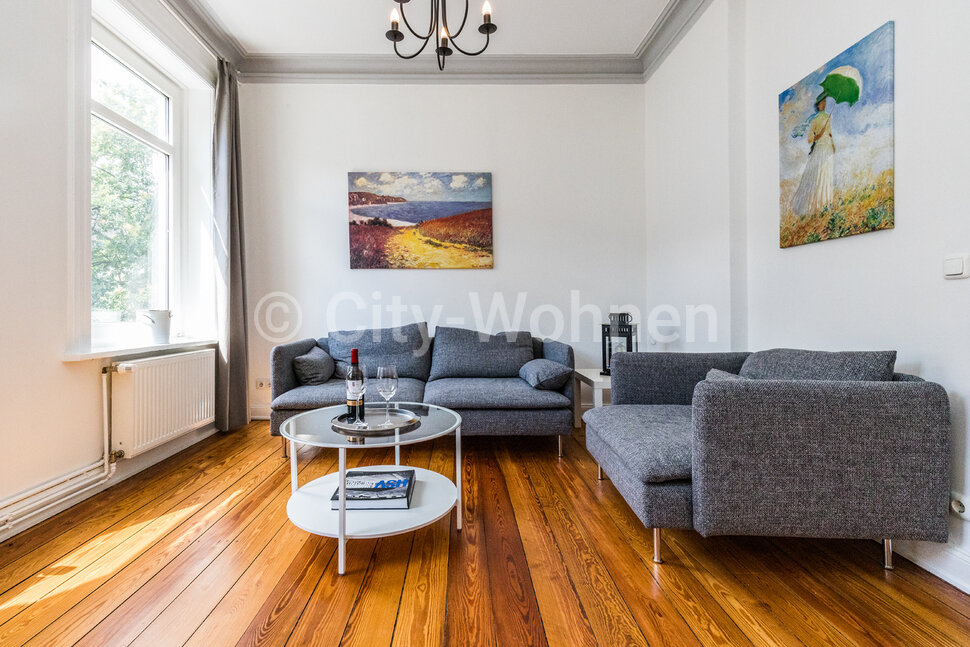 moeblierte Wohnung mieten in Hamburg Ottensen/Keplerstraße. Wohnzimmer