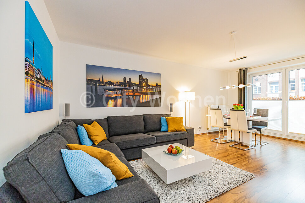 moeblierte Wohnung mieten in Hamburg Wandsbek/Kedenburgstraße. Wohnzimmer