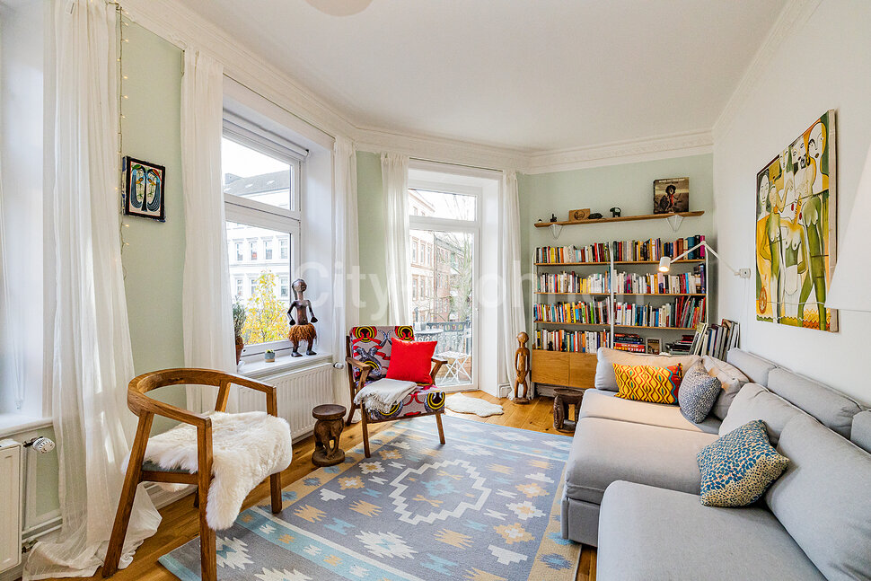 moeblierte Wohnung mieten in Hamburg Eimsbüttel/Vereinsstraße. Wohnzimmer