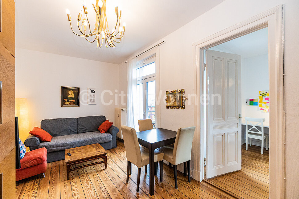 furnished apartement for rent in Hamburg St. Pauli/Wohlwillstraße.  living area