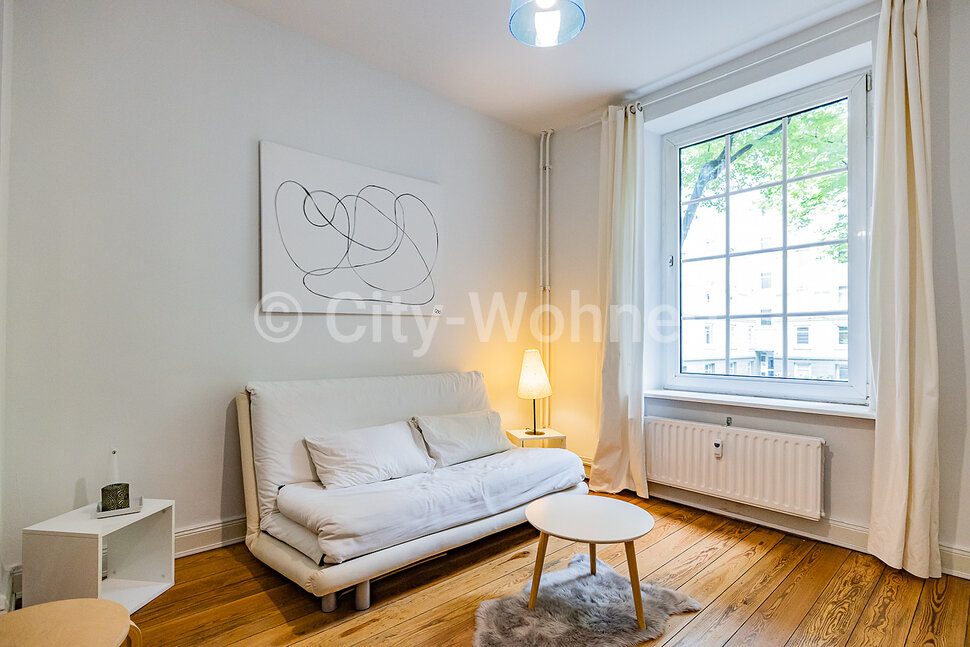 Alquilar apartamento amueblado en Hamburgo Eimsbüttel/Wrangelstraße.  salón