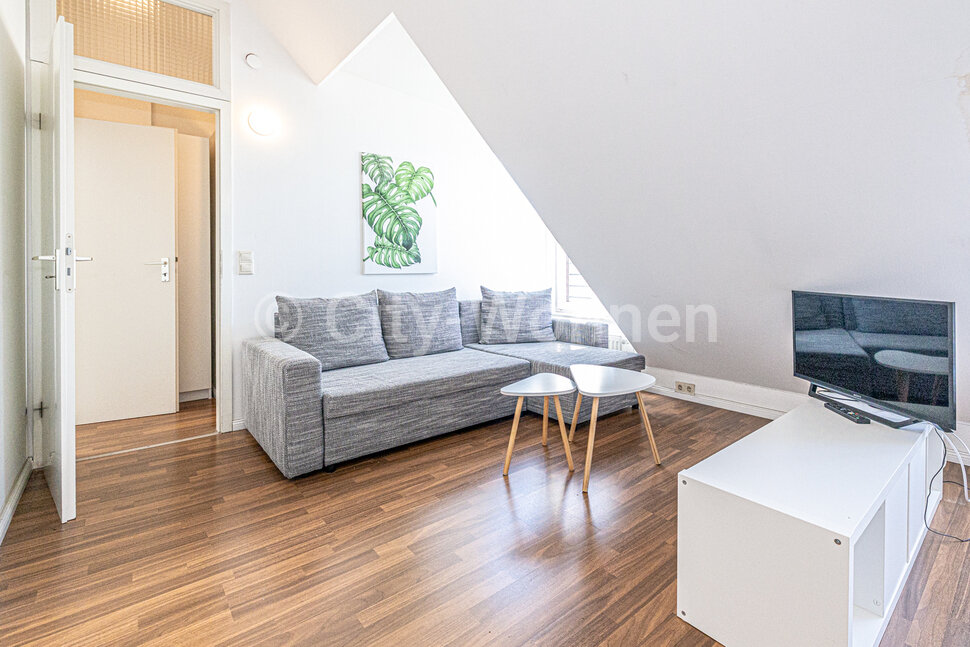 furnished apartement for rent in Hamburg Eppendorf/Geschwister-Scholl-Straße. living & sleeping