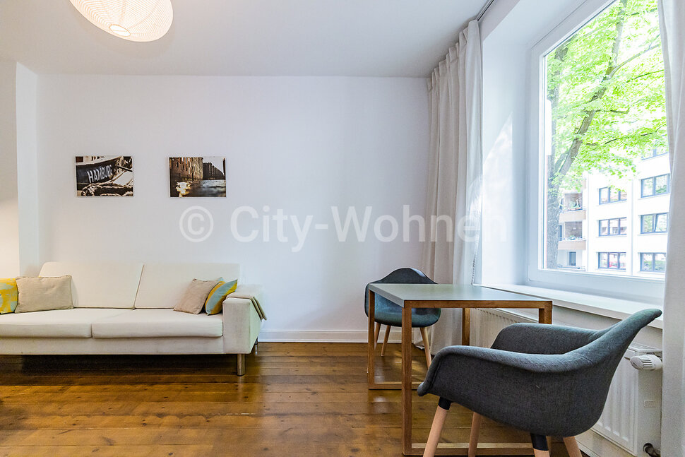moeblierte Wohnung mieten in Hamburg Hoheluft/Wrangelstrasse.