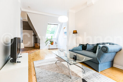 Alquilar apartamento amueblado en Hamburgo Eppendorf/Erikastraße. salón