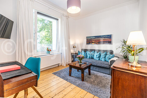 Alquilar apartamento amueblado en Hamburgo Eimsbüttel/Lutterothstraße. salón
