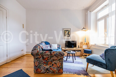 moeblierte Wohnung mieten in Hamburg Eimsbüttel/Hellkamp. Wohnzimmer