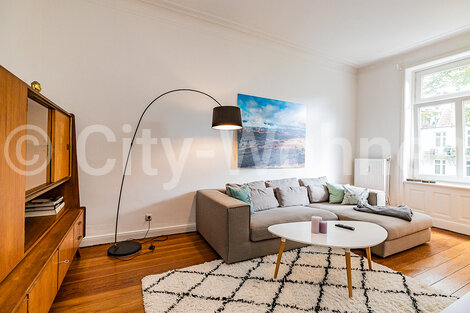 furnished apartement for rent in Hamburg Hoheluft/Breitenfelder Straße. living room
