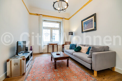 furnished apartement for rent in Hamburg Neustadt/Pilatuspool. living room