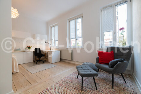 Alquilar apartamento amueblado en Hamburgo Ottensen/Fischers Allee. salón